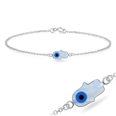 Evil Eye Hamsa Shape Silver Bracelet BRS-205